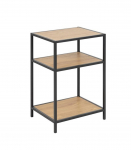 Abilaud SEAFORD 42x35xH63cm, riiulid: lamineeritud m&ouml;&ouml;bliplaat, v&auml;rvus: tamm, raam: must metall