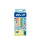 Pelikan SOFT v&auml;rvipliiats, pastelne, kuusnurkne, 12 v&auml;rvi