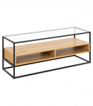 TV-laud RANDOLF 120x40xH45cm, tamm, klaas, melamiin, teras