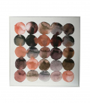 Seinapilt WALLY 60x60cm, pruunid abstraktsed ringid