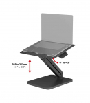 Maclean desk stand for monitor or laptop, gas spring, for standing and sitting work, black, MC-493