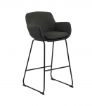 Baaritool LISA, 52x53xH100cm, tumehall, jalad: must metall