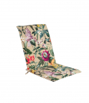 Toolikate seljatoega AMAZONIA 42x90x3cm, "Java" t&uuml;&uuml;pi toolile volangiga, lilled beežil p&otilde;hjal, 50%pol&uuml;ester/ 50%puuvi