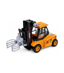 Construction Vehicle Forklift With Adjustable Gripper Lights Sounds Yellow 1:43