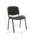 Klienditool ISO, 54,5x42,5xH82cm, iste: kangas, v&auml;rvus: must, raam: must