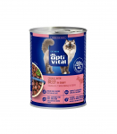 OptiVital puszka - pełnoporcjowa karma dla dorosłych kot&oacute;w. Z wołowiną w sosie 415g