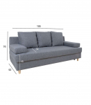 Diivanvoodi VELLA pesukastiga 195x92xH76cm, hall