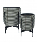 Lillepott WICKER alusega 38x38xH49cm, beežikashall