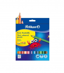Pelikan v&auml;rvipliiats, kolmnurkne, SOFT, j&auml;me + teritaja, 12 v&auml;rvi