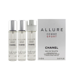 Chanel Allure Homme Sport EDT 2 x 20 ml + pihustiga EDT 20 ml Refill 2 x 20 ml + EDT Refill with spray 20 ml