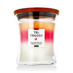 WoodWick Trilogy Keskmine Liivakella K&uuml;&uuml;nal L&otilde;hnak&uuml;&uuml;nal &Otilde;itsev Orhidee 275 g