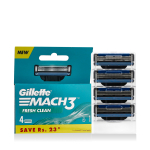 Gillette Mach 3 &uuml;hekordsed habemenoad Fresh Clean 4 tk M Gillette Mach 3 disposable shaving razors Fresh Clean 4 pcs M