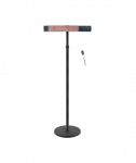 TunaBone Electric Standing Patio Heater, Single carbon golden tube, Black