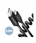 CABLE USB-C TO USB2.0 0.6M/TWISTER BLK BUCM-AM10TB AXAGON