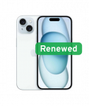 Grade C, Apple iPhone 15, 6.1" Super Retina XDR OLED, 5G, 128GB, Blue, iOS, Apple Renew