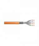 Digitus CAT 7 S-FTP installation cable, 1200 MHz Dca (EN 50575), AWG 23/1, 100 m ring, SX, Orange