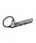 Goobay 76562 Slim 4-Port USB-Hub, USB-C auf USB-C&trade;/USB-A, 5 Gbit/s, Grey