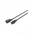 Digitus, Power Cord extension cable C13 - C14, AK-440201-018-S, Black
