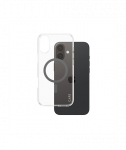 CARE by PanzerGlass Case Flagship, Back protection, Apple, iPhone 16 Plus, Recycled plastic, Transparent/Black, MagSafe