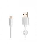 Fixed Data And Charging Cable With USB/USB-C Connectors 2 m, White