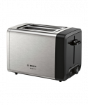 Bosch, DesignLine Toaster, TAT4P420, Power 970 W, Number of slots 2, Housing material Stainless Steel, Stainless steel/Black