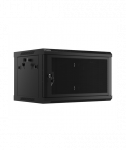 Lanberg Rack cabinet 19" wall-mount 6U/600x450 with perforated door (flat pack), black | Lanberg