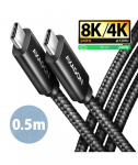 CABLE USB-C TO USB-C 0.5M 240W/8K BLACK BUCM4X-CM05AB AXAGON