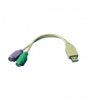 Logilink Adapter USB to PS/2 x2 : 2x Mini DIN 6-pin FM, USB M
