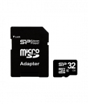 Silicon Power, 32 GB, MicroSDHC, Flash memory class 10, SD adapter