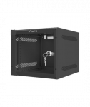 Lanberg Rack cabinet 10" wall-mount 4U/280x310 (flat pack) with glass door, black | Lanberg