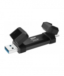 Silicon Power Portable External SSD, DS72, 250 GB, USB Type-A and USB Type-C 3.2 Gen 2, Black