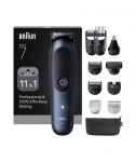 Braun 11in1 Grooming Kit, All-in-One Series 7 AIO7540, Cordless, Number of length steps 14, Black/Blue