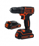 BLACK & DECKER Cordless Drill, BDCDC18B-QW, 18 V, 2x 1.5 Ah, Li-Ion