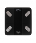 Vannitoakaal Adler, Smart, AD 8186b, Maximum weight (capacity) 180 kg, Accuracy 100 g, Body Mass Index (BMI) measuring, Black