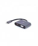 Cablexpert, USB Type-C to HDMI and VGA display adapter, A-USB3C-HDMIVGA-01, USB Type-C