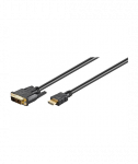Goobay DVI-D/HDMI cable, gold-plated HDMI cable, 1.5 m, Black