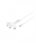 Digitus USB 2.0 Cable Hub, 4-Port 4x USB A/F, 1x USB A male, DC2.5mm (PSU not incl.) DA-70216