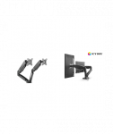 ICY BOX IB-MS304-T, Monitor stand with desk mounted base, for two screens, size up to 27'' | Raidsonic