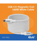 CABLE USB-C TO USB-C 2M/MAGNETIC WHITE CAC-3032 CLUB3D