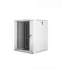 Lanberg Rack cabinet 19" wall-mount 15U/600x600 (flat pack) with glass door V2, grey | Lanberg