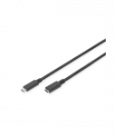 Digitus USB Type-C Extension Cable AK-300210-020-S USB Male 2.0 (Type C), USB Female 2.0 (Type C), Black, 2 m