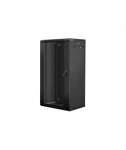 Lanberg Rack cabinet 19" wall-mount 22U/600x450 (flat pack) with glass door V2, black | Lanberg