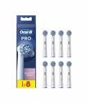 Hambaharja otsikud Oral-B, EB60X-8 Sensitive Clean Pro, Heads, For adults, Number of brush heads included 8, White