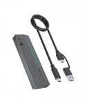 Icy Box M.2 SATA/NVMe SSD Enclosure with USB 3.2 Gen 2 Type-C and RGB light