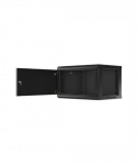Lanberg Rack cabinet 19" wall-mount 6U/600x450 for self-assembly with metal door (flat pack), black | Lanberg