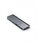 Hyper HyperDrive Dual USB-C TB compatible 7-in-2 Hub w univ. USB-C ext adaptor - Space Grey - for all Apple MB