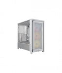 Corsair PC Case, Frame 4000D RS ARGB Modular, White, Mid-Tower