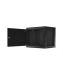 Lanberg Rack cabinet 19" wall-mount 9U/600x450 for self-assembly with metal door (flat pack), black | Lanberg