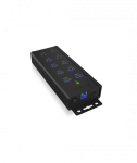 Raidsonic 7-port Industrial hub IB-HUB1703-QC3 0.71 m, Black, USB Type-A