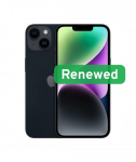 Grade C, Apple iPhone 14, 6.1" Super Retina XDR OLED, 5G, 128GB, Midnight, iOS, Apple Renew